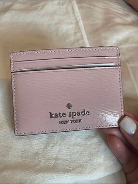 kate spade patent slim cardholder in tutu pink